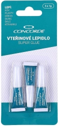 Pegamento instantáneo CONCORDE 3×1 g – pegamento universal de secado rápido