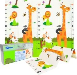 Alfombra de juego plegable de espuma XPE Humbi de doble cara con animalitos y metro 180 × 150 × 1 cm