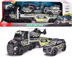 Dickie Toys SOS camión de remolque con plataforma y vehículos de rescate