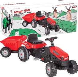 Pilsan tractor a pedales con remolque – rojo