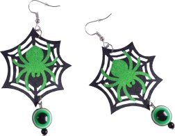 Pendientes de Halloween telaraña con ojo