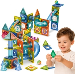 WOOPIE juego de construcción magnético 3D de circuito de canicas, 42 piezas