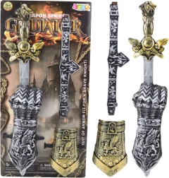 Set de caballero infantil Gladiador con espada, protectores y cinturón