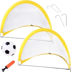 Porterías de fútbol auto-desplegables x2 con red y balón