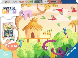 Ravensburger Puzzle & Play: aventura en la jungla 2×24 piezas