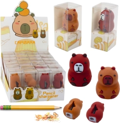 Sacapuntas capibara para lápices y crayones finos, marrón