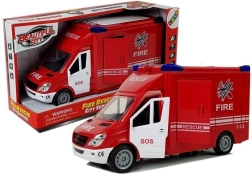 Camión de bomberos con inercia, luces y sonidos, puertas abatibles