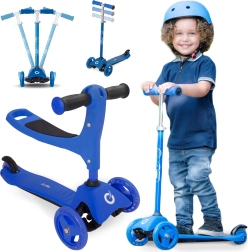 Evo patinete infantil triciclo 2 en 1 con asiento, azul