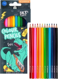 Set de lápices de colores con dinosaurio, 12 colores, 18 cm