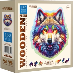 Puzle de madera Lobo arcoíris 150 piezas