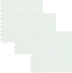 Alfombra de suelo de espuma HUMBI 180 × 60, puzzle grande impermeable, segura para niños, blanca (3 uds.)