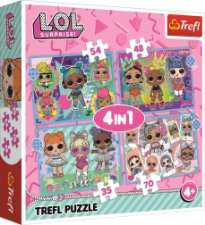 Puzzle 4 en 1 Conoce las muñecas L.O.L. Surprise