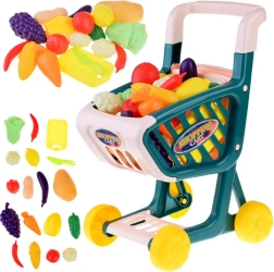 Carrito de la compra con frutas y verduras, juego de 32 piezas