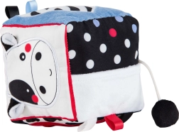 Cubo sensorial de peluche midi 10 cm – tigre y vaca