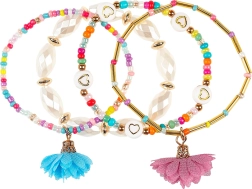 Pulseras infantiles Gina Flower azules - 4 uds