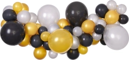 Kit para guirnalda de globos plateado-dorado-negro