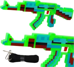 Rifle pixelado con efectos de sonido y luz, verde, 39 cm