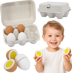 Viga set de madera con 6 huevos en huevera