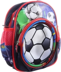 Mochila infantil de tela con motivo de fútbol 22 × 25 × 8 cm