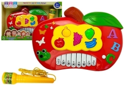 Pianito electrónico Manzanita con micrófono y conexión al teléfono
