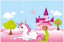 Mantel infantil de plástico con unicornio 120 × 180 cm