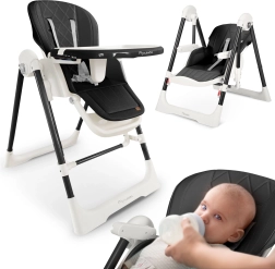 Nukido Elite silla de comer infantil negra 3 en 1