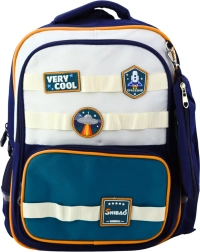 Mochila escolar con parches espaciales y estuche 16L
