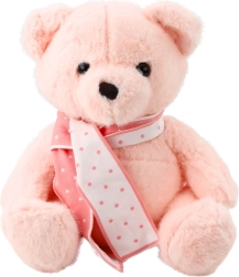 Osito de peluche rosa con bufanda 35 cm