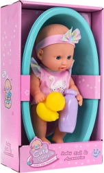 Muñeca bebé con bañera y accesorios