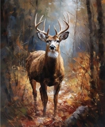 Pintura de diamantes Ciervo en el bosque 30 × 40 cm