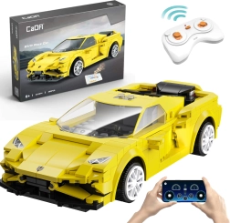 Set de construcción CaDA EVO Race Car – coche de carreras RC amarillo de 289 piezas, modo dual