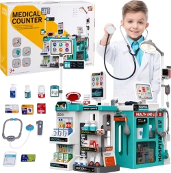 Set de doctor infantil con mesa médica de 77 piezas con luces y sonidos