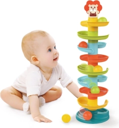 Torre con pista espiral para pelotas para niños 18m+