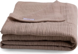 BabyMatex manta de punto de algodón Sisi blanca 75 × 100 cm – Beige
