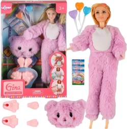 Woopie Royal muñeca con disfraz de osito rosa – parque de atracciones