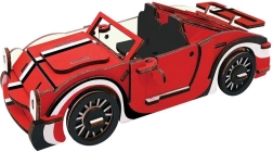 Rompecabezas 3D de madera Cabriolet rojo para niños