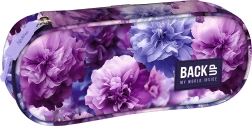 Estuche escolar tipo etui BackUP flores moradas