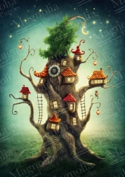 Puzzle casa mágica en el árbol 1000 piezas