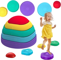 Camino de equilibrio sensorial – piedras de colores para niños, 5 uds