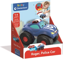 Cochecito de policía interactivo con luces y sonidos Baby Clementoni