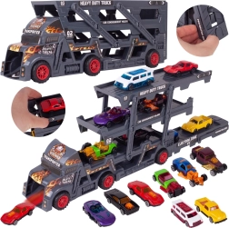 Transportador con 8 cochecitos metálicos