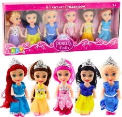 Set de mini muñecas princesas con vestidos de cuento