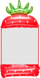 Hamaca acuática inflable con forma de fresa