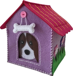 Cajas de fieltro Perrito moradas TOYS INN – kit creativo de costura para niños