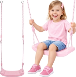Columpio infantil de plástico KRUZZEL rosa