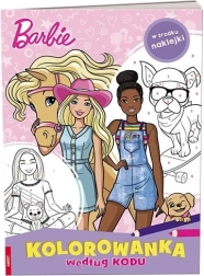 Barbie libro para colorear por código con pegatinas