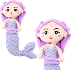 Sirena de peluche con cola coralina morada 32 cm
