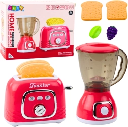 Set de juego de cocina: tostadora y batidora con efectos, rosa