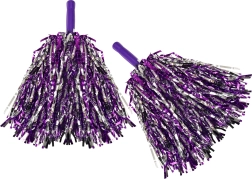 Pom-pom morado-plateado