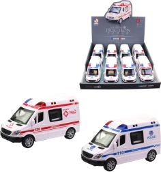 Ambulancia de juguete con luz y sonido, 14 cm